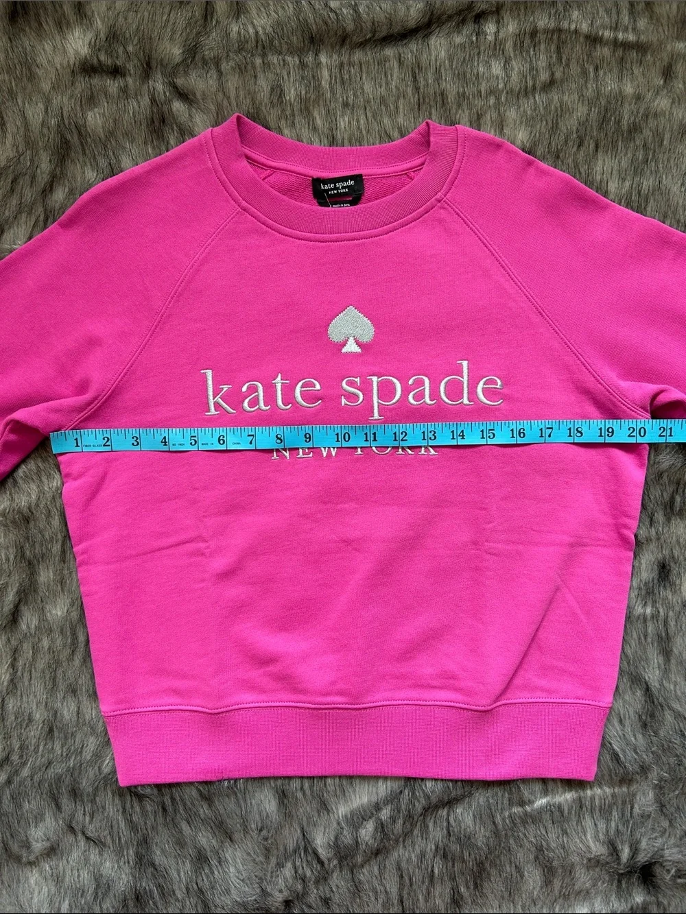 NWT Kate Spade New York Embroidered Logo Sweatshirt Hot Pink Small